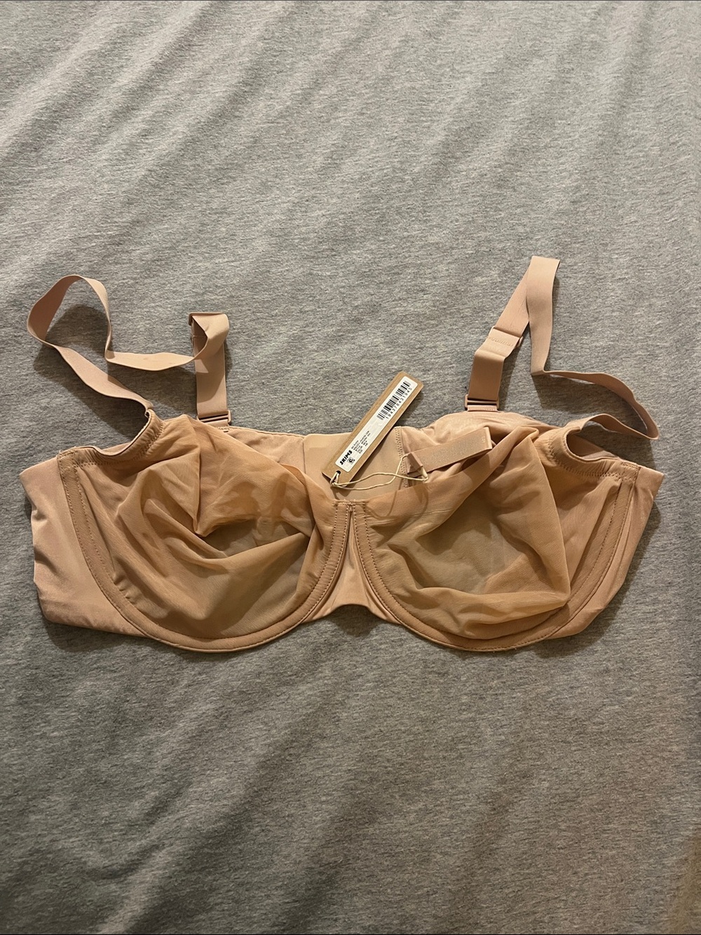SKIMS Sheer Nude Support Underwire Bra with Adjustable Straps